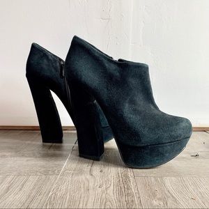 Aldo platform black suede ankle boots
